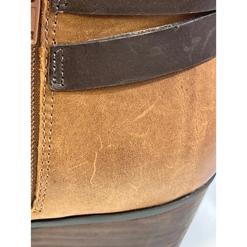 Clarks Womens Tan Ankle Heel Boots Size 8.5M SKU 6601 - Picture 8 of 9